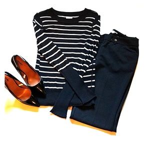 Black and white striped sweater